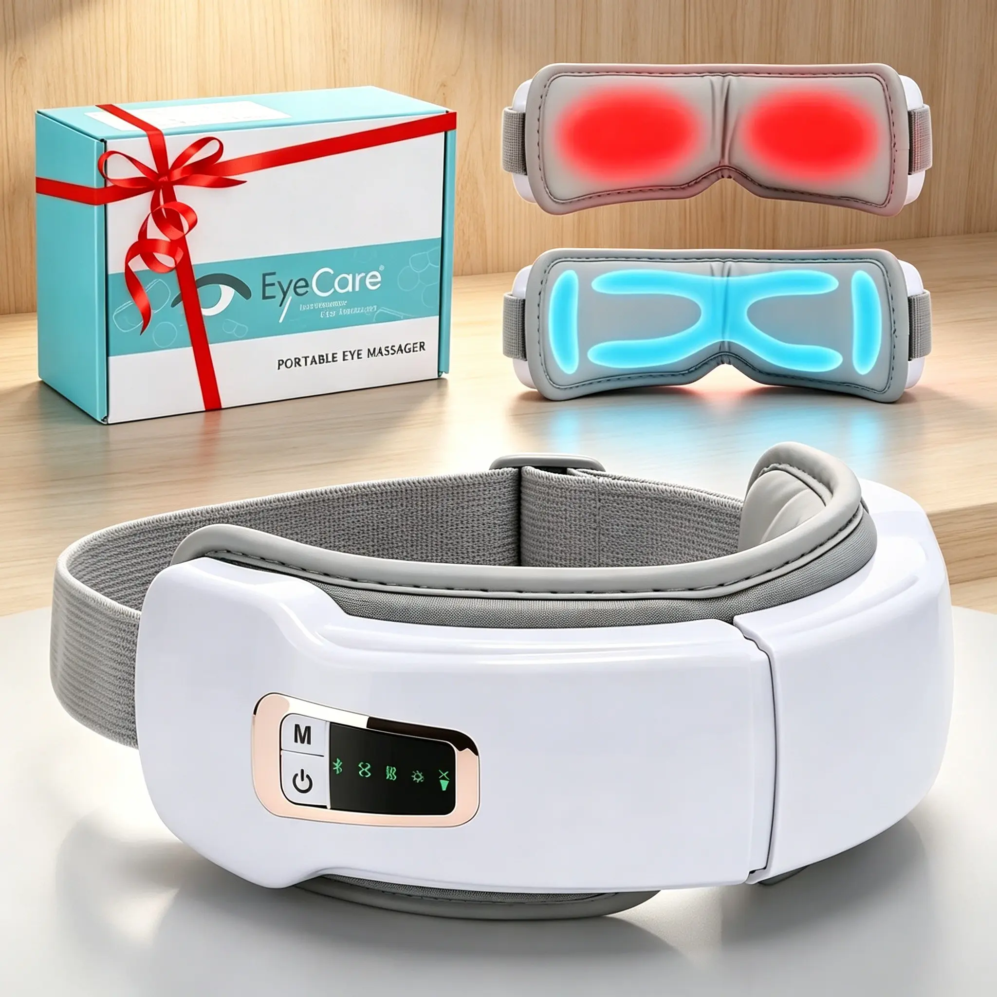 Heating Eye Mask with Bluetooth-compatible Music, Adjustable Temperature, Multi-Mode Vibration, Foldable Travel Eye Massager, Ideal Gift for Office Workers, Eye Care