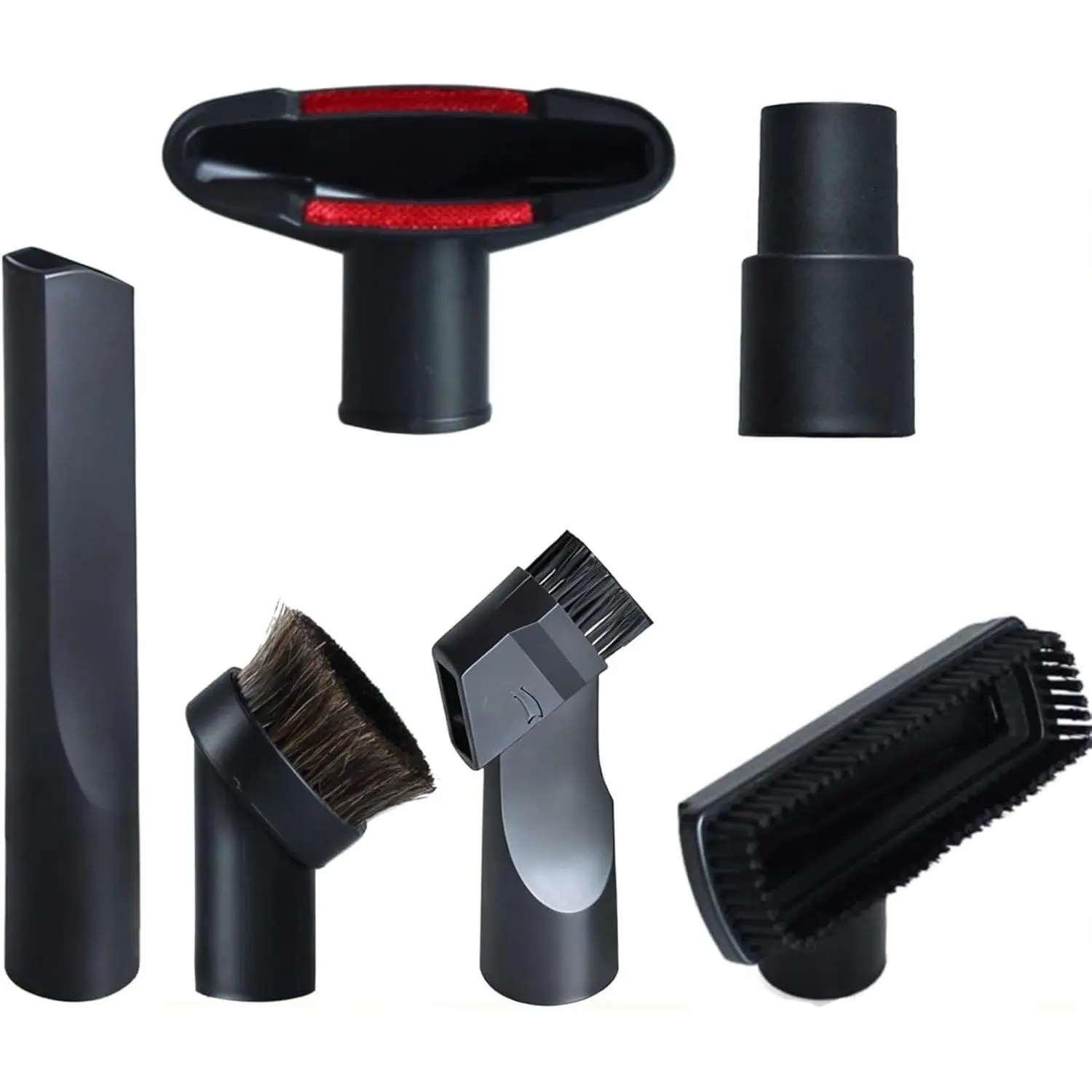 Vacuum Attachments Accessories Cleaning Kit Brush Nozzle Crevice Tool for 1 1/4 inch & 1 3/8 inch Standard Hose 6pcs