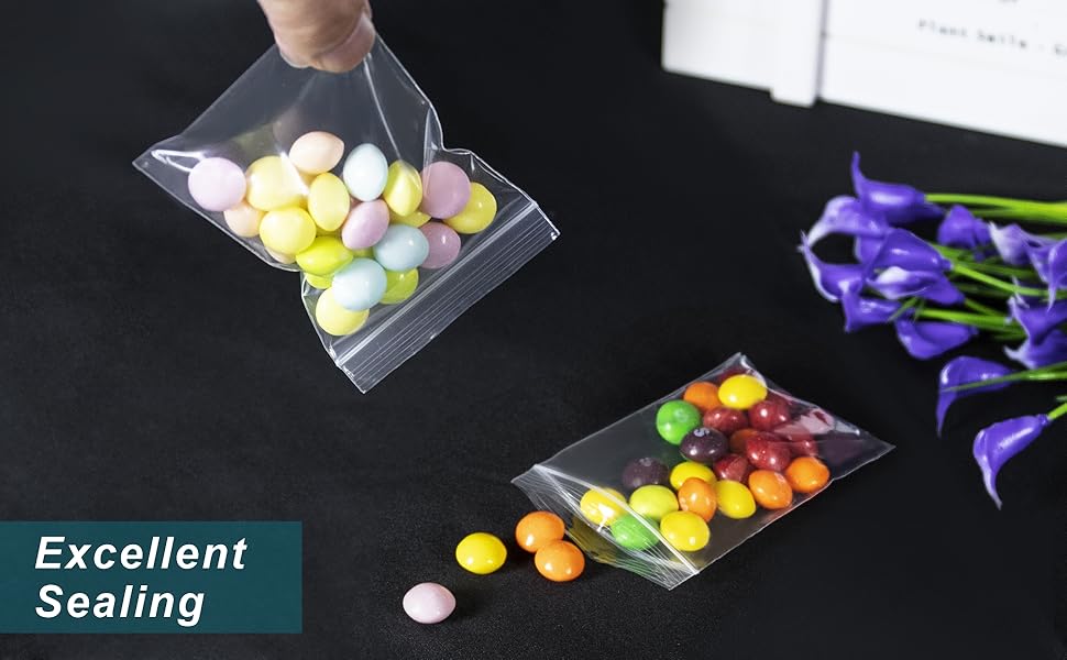 1000 Pcs Small Plastic Bags, Small Bag 2 x 2.5 Inch, Mini Bag Resealable, Small Baggies, Jewelry Bags Clear Plastic for Candy Pills Beads Diamond