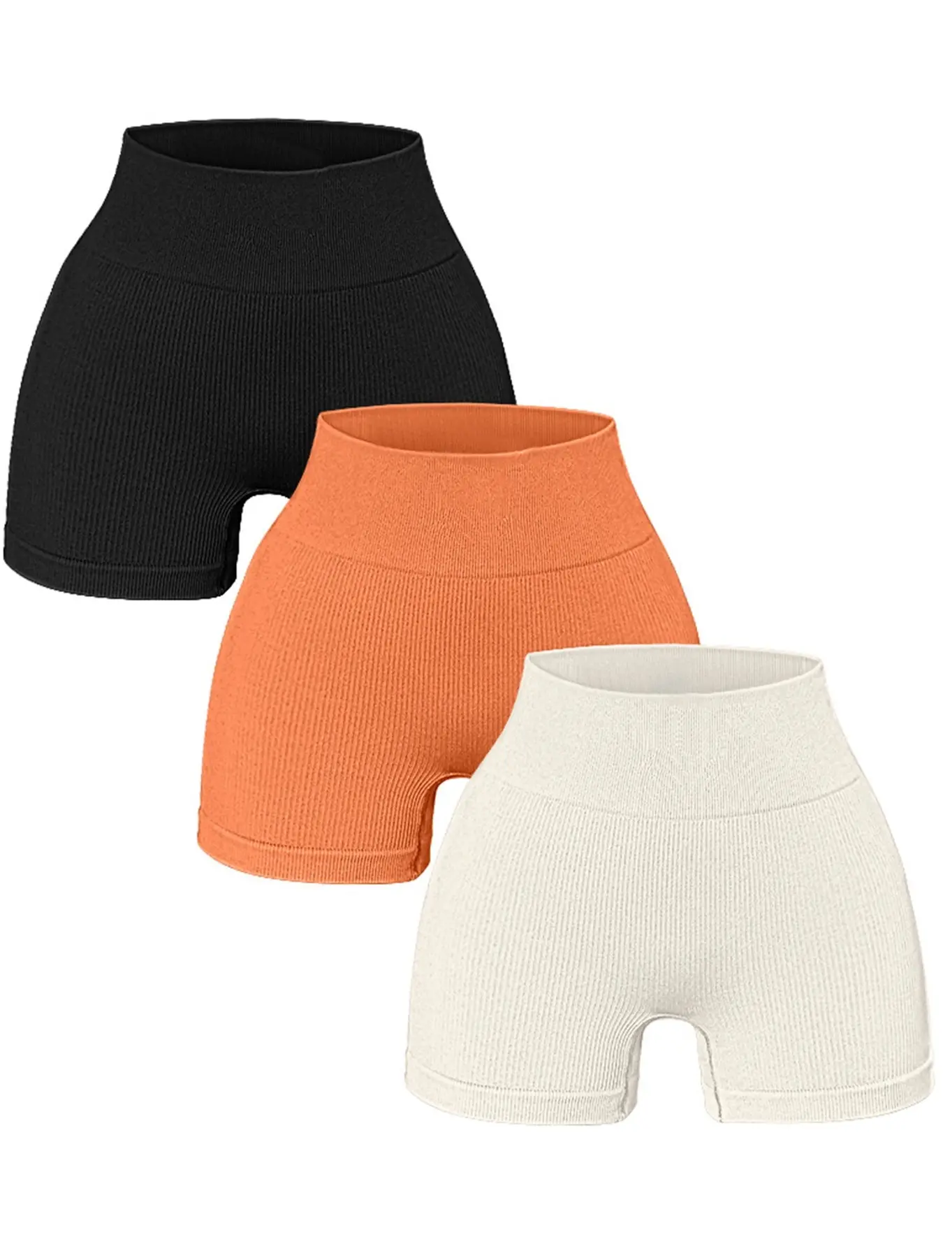 3 pairs of high-waisted slimming activewear shorts that tone the abdomen and slim the figure, without bunching up the skin. Yoga pants for abdominal toning and slimming. Gym Workout Shorts Workout Shorts Pack