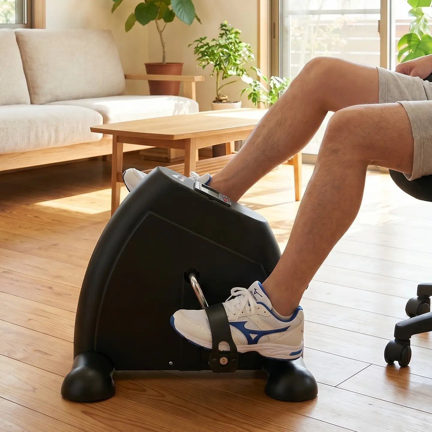 Portable Under Table Leg Workout Equipment, Home Use Lower Body Trainer with Customizable Webbing Support