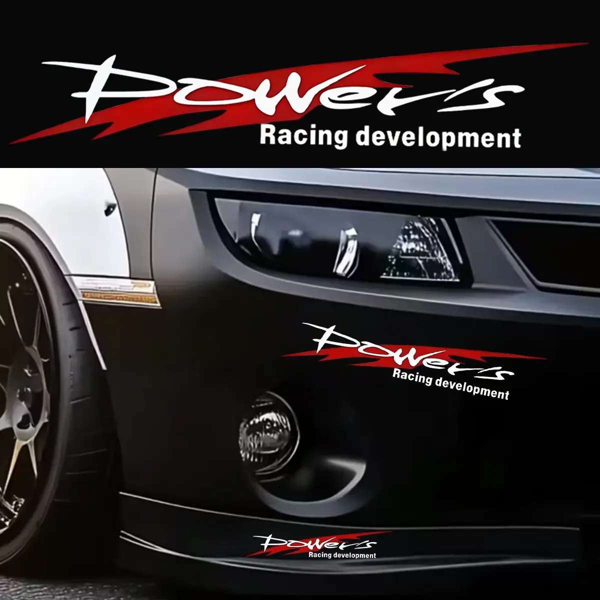 3PCS Racing-style Self-adhesive Car Decals, Car Styling Decals, in A Red, Black and White Two-tone Design; Waterproof, UV-resistant and Durable; Suitable for Car Bodies, Bumpers and More; The Perfect Choice for Fans of Racing-style Decals