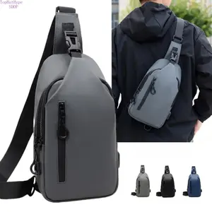2026 New Men Minimalist Sling Chest Bag Waterproof PU Leather Lightweight Crossbody Shoulder Bag Trendy Durable For Daily Commute Travel Shopping Outdoor Street Style