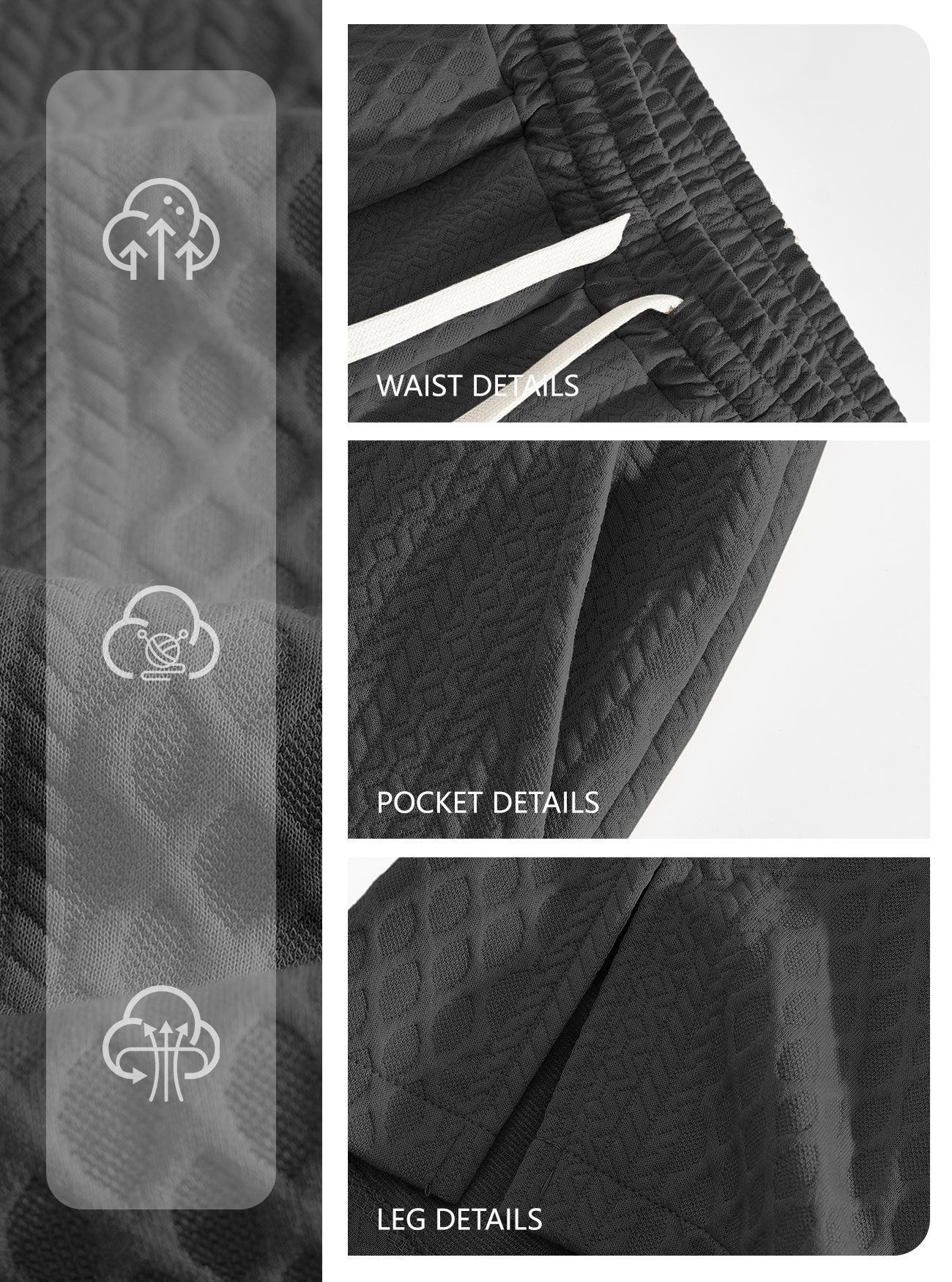 New loose casual sports pants with textured jacquard knit, European and American , available on Temu