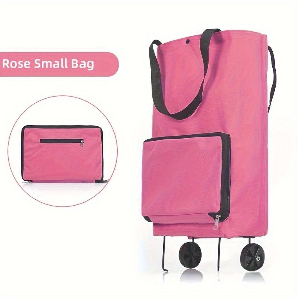 Foldable Rolling Shopping Bag with Wheels, Large Capacity Reusable Trolley Tote for Groceries, Laundry & Travel, Lightweight Space-Saving Design