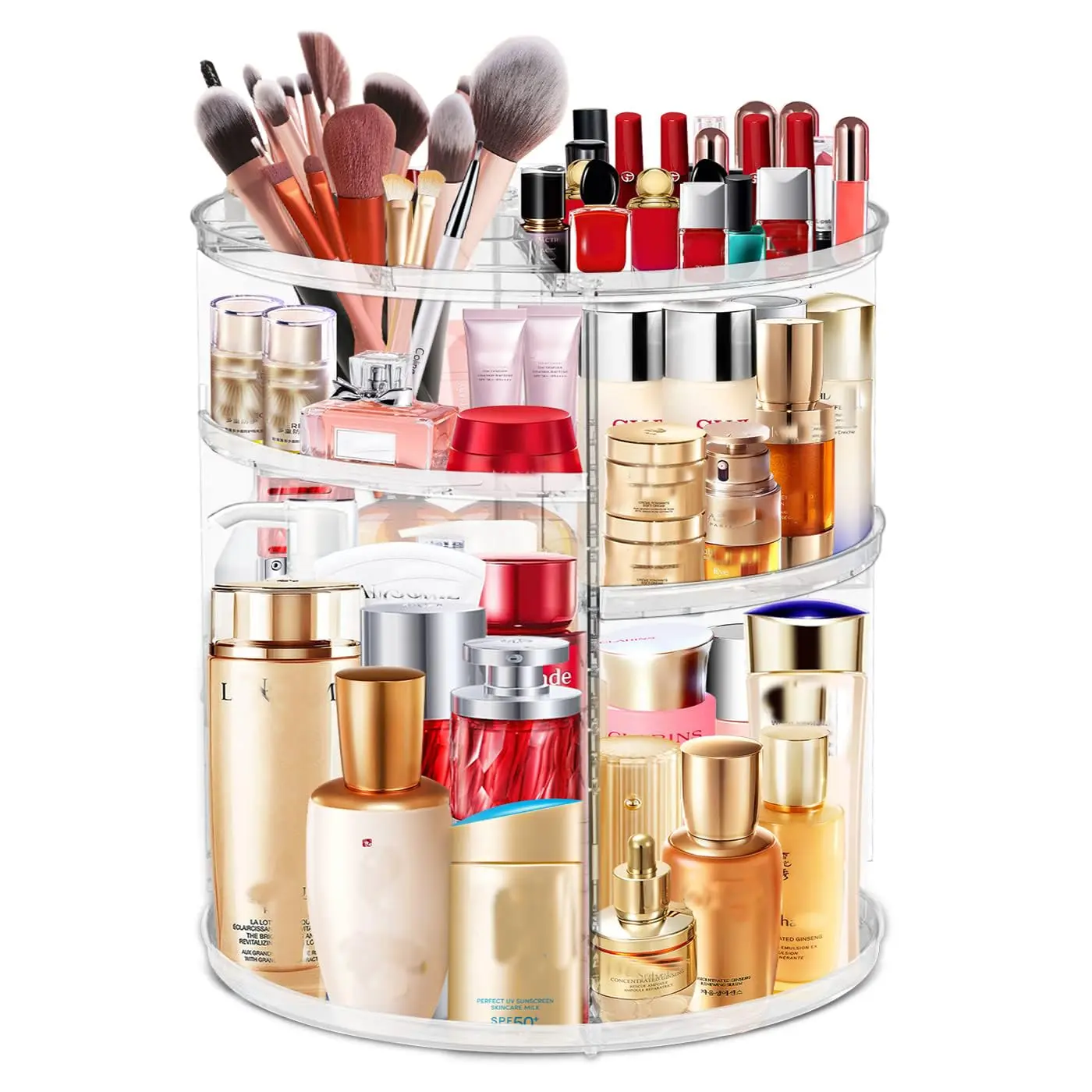 360  Rotation Makeup Organizer, Large Capacity, Easy Access, Sturdy, Multi-functional,   Idea
