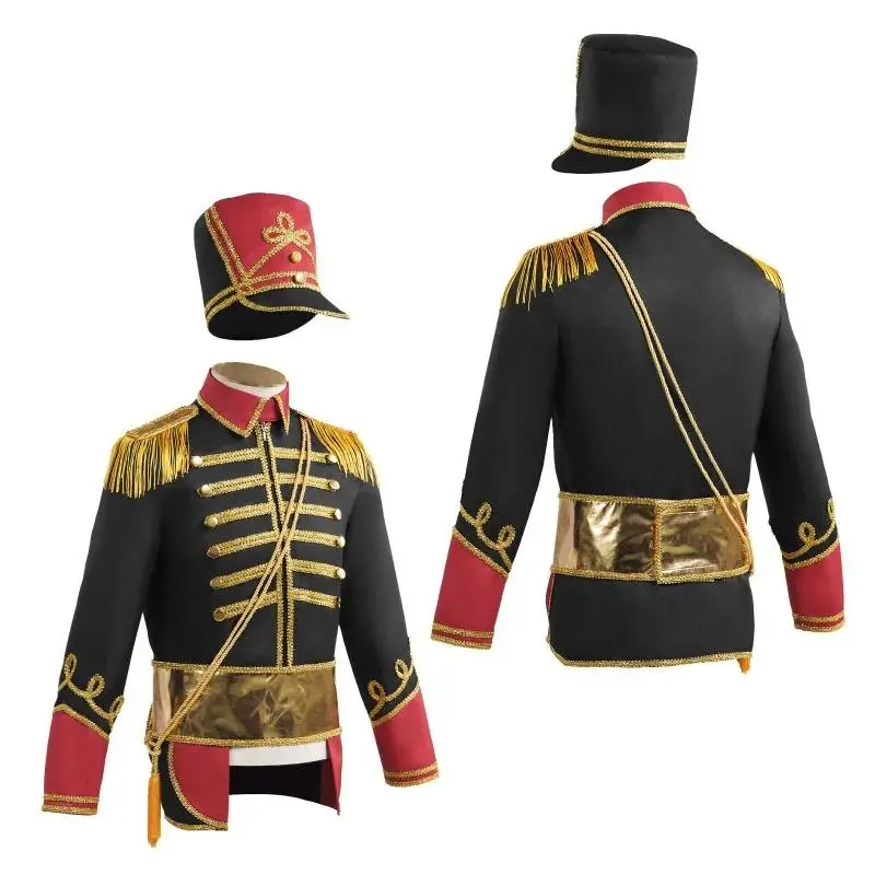 Medieval Royal Military Cosplay Uniform Coat Colonial Tuxedo Halloween Masquerade Court Jacket Adult Men Nutcracker Costumes