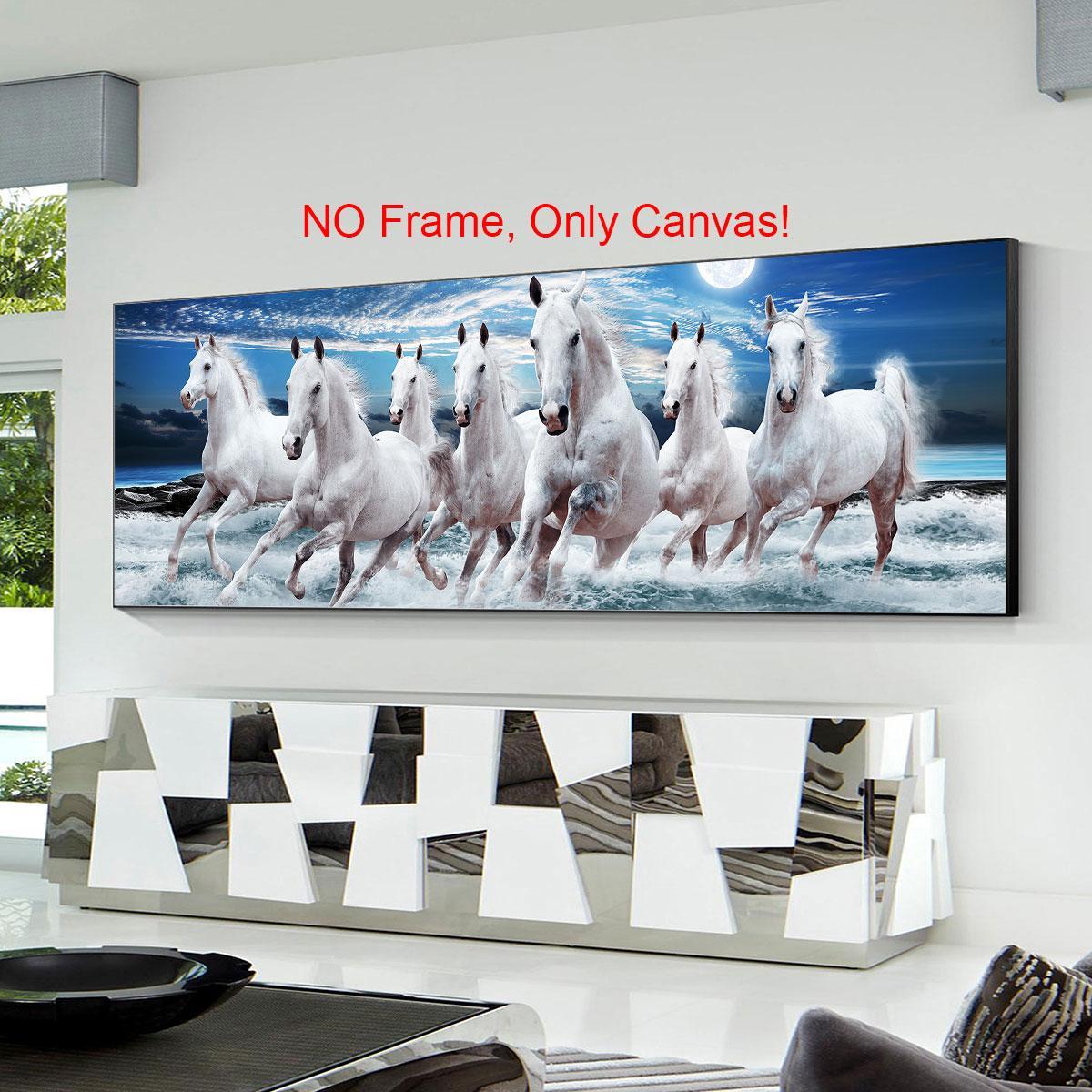 Running Horse Pattern Canvas Poster without Frame, 1 Count Creative Animal Canvas Painting, Wall Art Decor for Home Living Room Bedroom Office