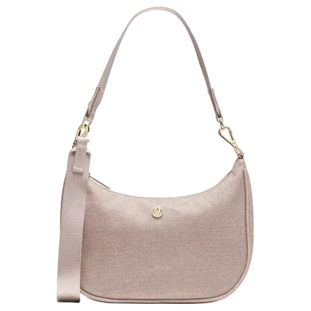 Lululemon City Essentials 3L Shimmer Zip-Top Crossbody Bag for Women – Pink Champagne, Muse Gold, and Gold