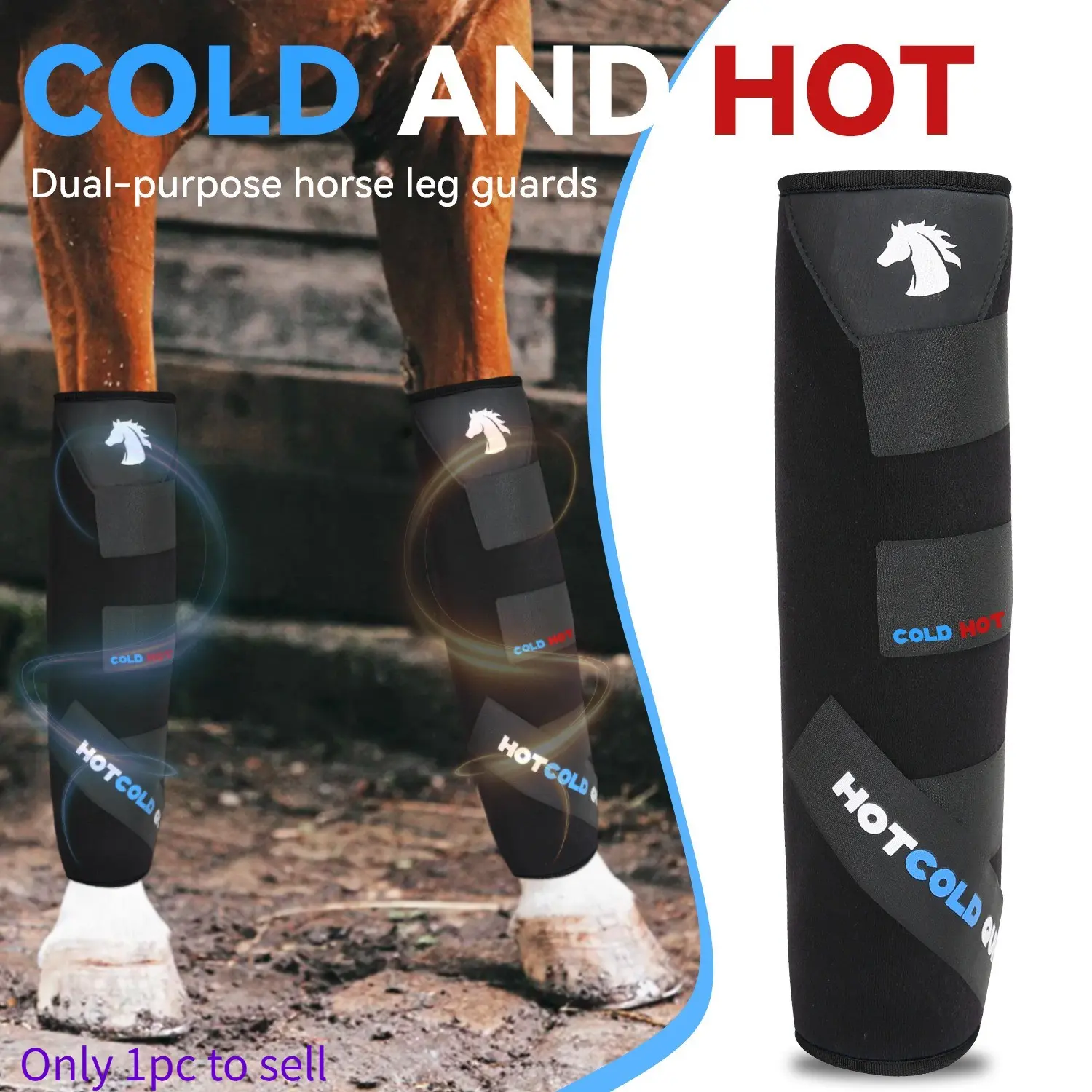 Tailo 2026 New Equestrian Ice Pack Leg Wrap, Cooling Horse Leg Bandage, Injury Recovery Kit, Strap + Ice Bag Set
