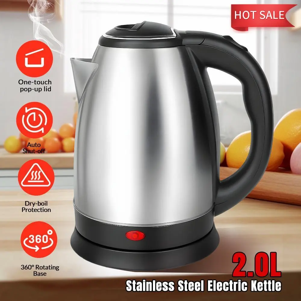 2-Liter Electric Tea Kettle, Stainless Steel Fast Boiling Kettle with Automatic Power-Off, Dry-Burn Protection, Large Capacity Design#DealsForYouDays