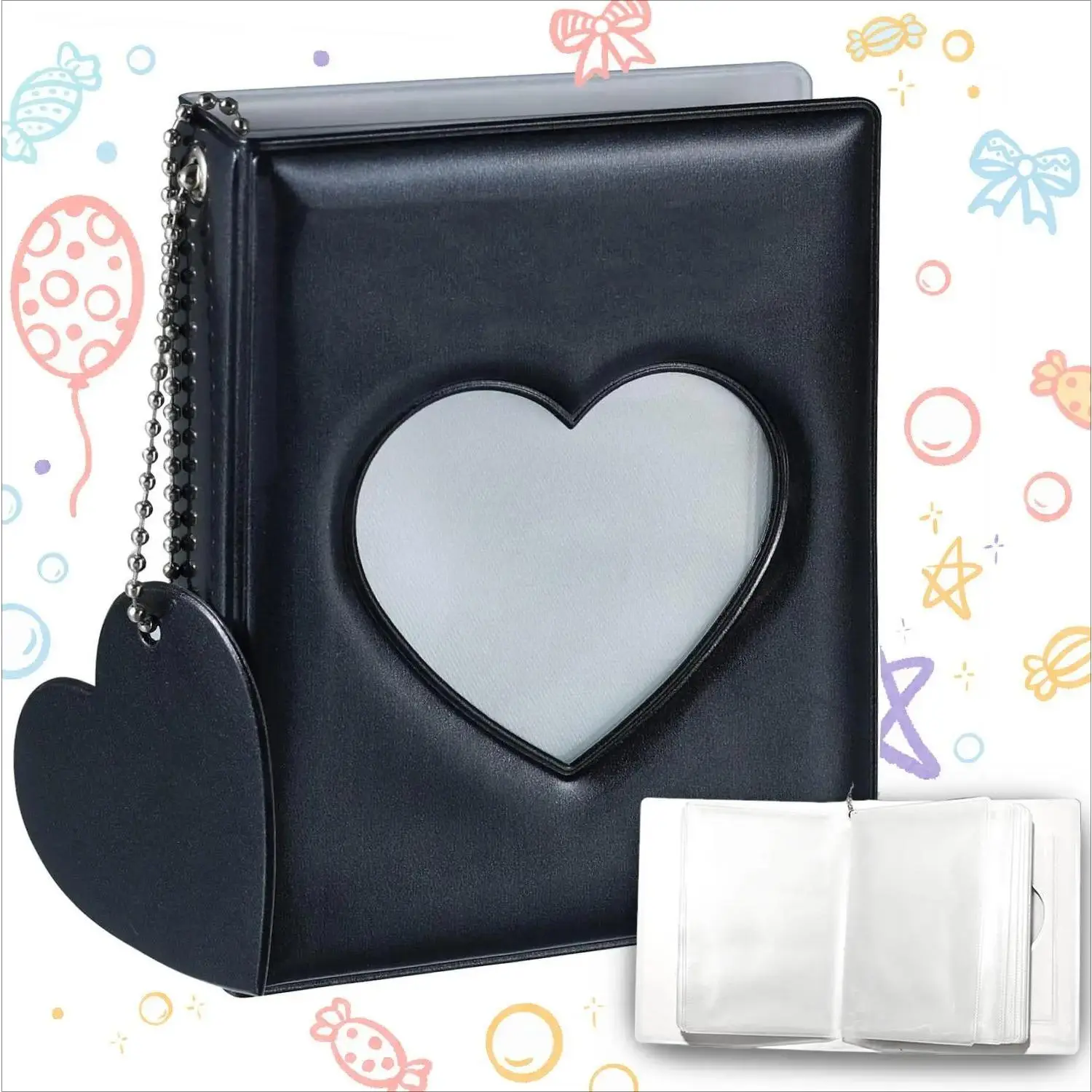 Hollow 3" Mini Photo Album Book - 32-Pocket Kpop Cards Protector Sleeves, Home Office Organizer, Christmas Birthday Mother's Day Perfect Gift (Home Supplies), Collectibles