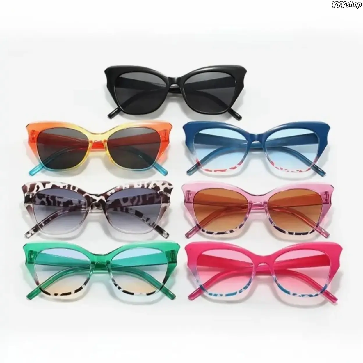 Women’s Y2K Cat Eye Butterfly Sunglasses, Gradient Transparent Full Rim Plastic Frames, Anti-Glare UV400 Protective Lenses, Lightweight Trendy Streetwear Shades For Beach Vacations, Parties, Daily Wear And Photoshoot Outfits,summervibes