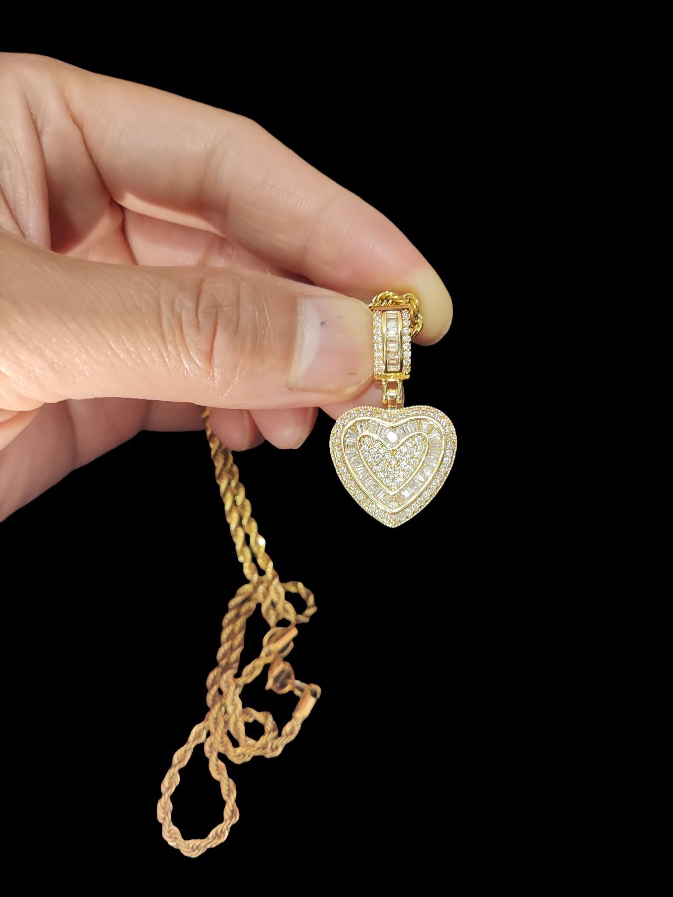 Heart Shaped Artificial Zircon Pendant Necklace for Women, Fashion Jewelry for Party, Daily Clothing Decor, Trendy All-match & Exquisite Jewelry for Birthday Gift, Love Heart Necklace