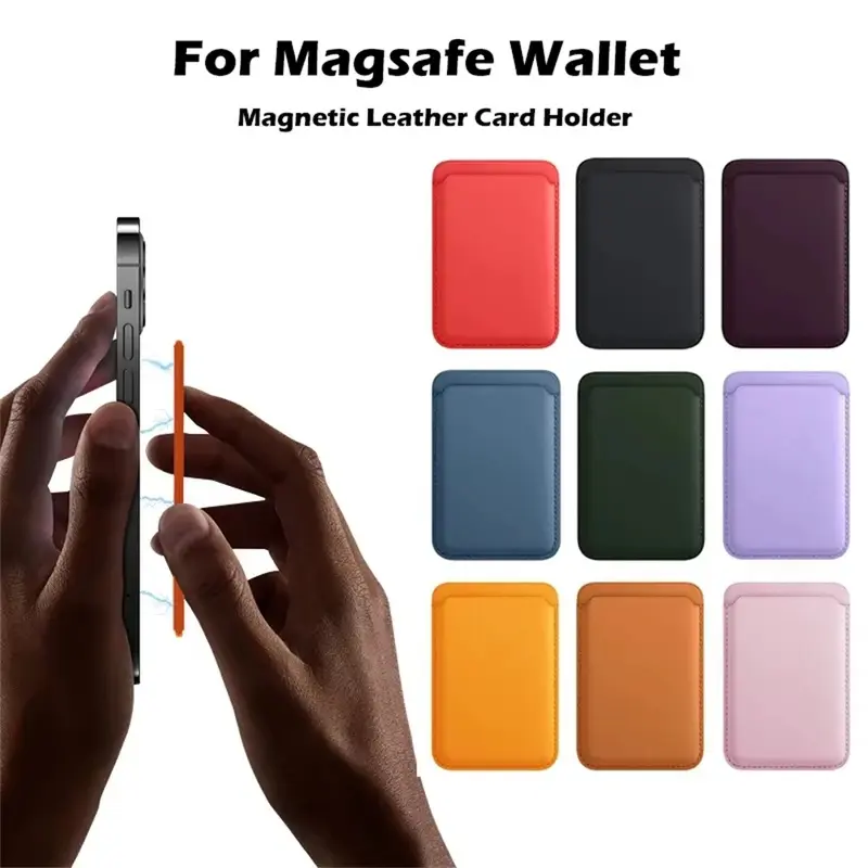 PU Leather Magnetic Mobile Smartphone Card Holder - Handheld Mobile Phone Accessory, Compatible with MagSafe Wallets, iPhone 12-17 Pro Max, Samsung S25-S26, Ideal for Magnetic Attachment-Enabled Devices & Gifting
