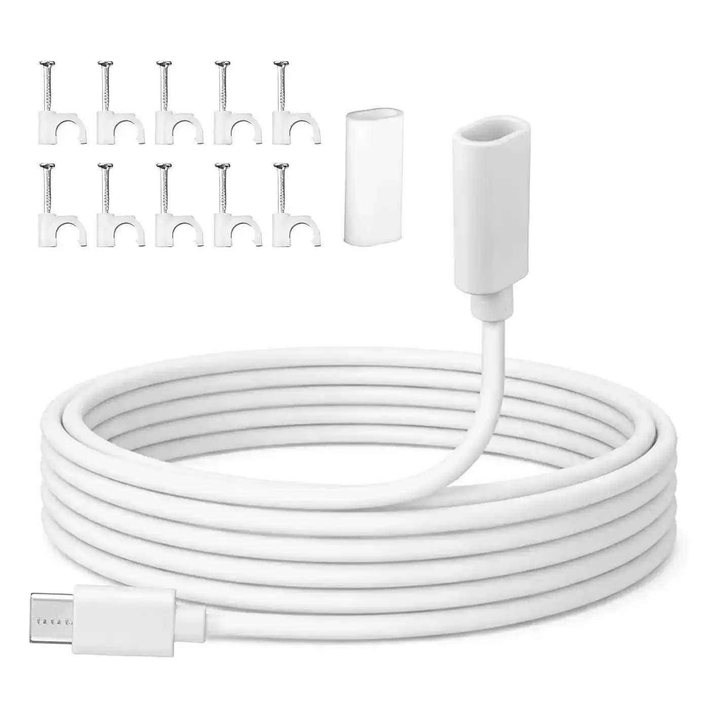 20ft Long USB-A Extension Charger Cable - USB Charging Cord, Charger Compatible with Cameras & Smartphones, Extends Camera Power Cords, Supports 5V/2A Output, Flexible Installation, Direct Plug, MM1