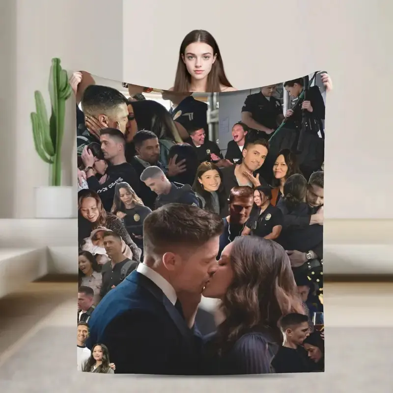 The Rookie Tim Bradford Retro Theme Anti-Shedding Fleece Throw Blanket, Multi-Purpose Lightweight Quilt for Bedding and Car Use, Ideal Present for Family and Friends During Holidays