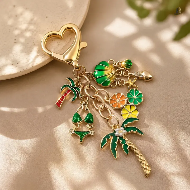 Cute Marine Life Metal Alloy Keychain - Pendant Shape Bag Charm, Portable Size Octopus/Jellyfish/Starfish Decor, Fashion Accessory for Girls Teens, Backpack Purse Gift
