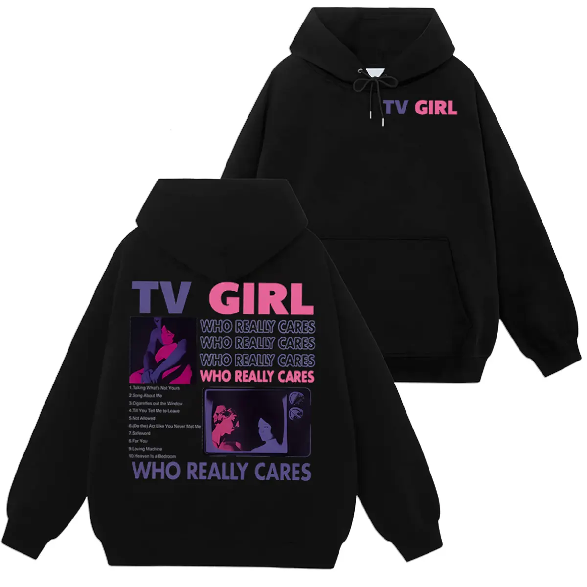 TV Girl Album Graphic Cotton Hoodie |   Sweatshirt |   T-Shirt Preppy Y2K Streetwear Pullover Soft Cozy Drawstring Hooded Top Music Fan Casual Outerwear Gift For Women