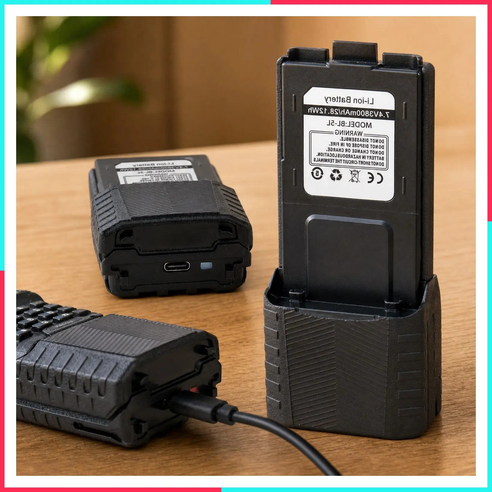 BL-5L 3800mAh High Capacity Li-ion Battery Pack, Extended Battery for UV-5X3, BF-F8HP, and UV-5R Two-Way Radios