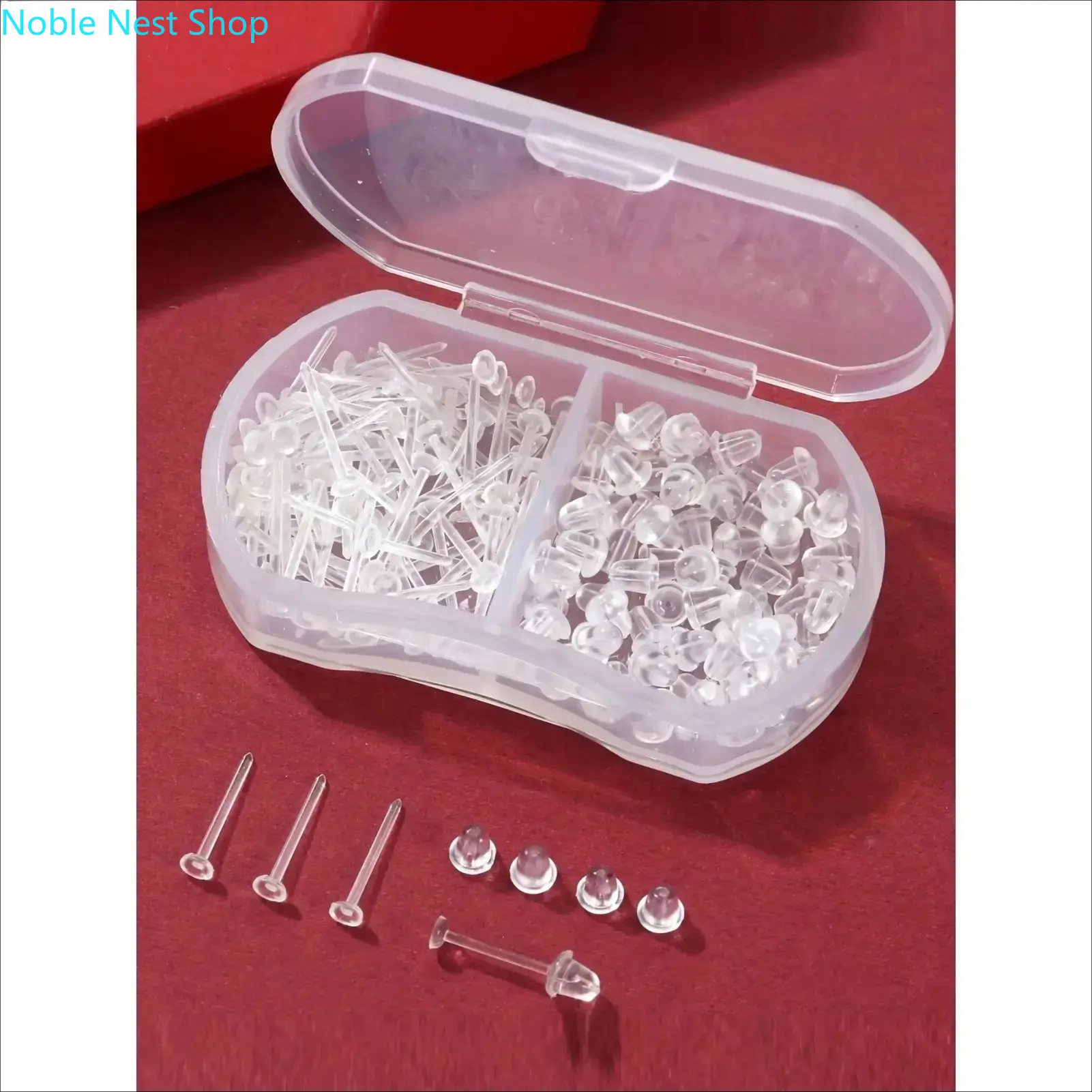 100PCS Unisex Invisible Clear Silicone Earring Set, Flat Back Transparent Studs Soft Rubber Anti-Loss Hypoallergenic Retainers for Sports Daily Wear