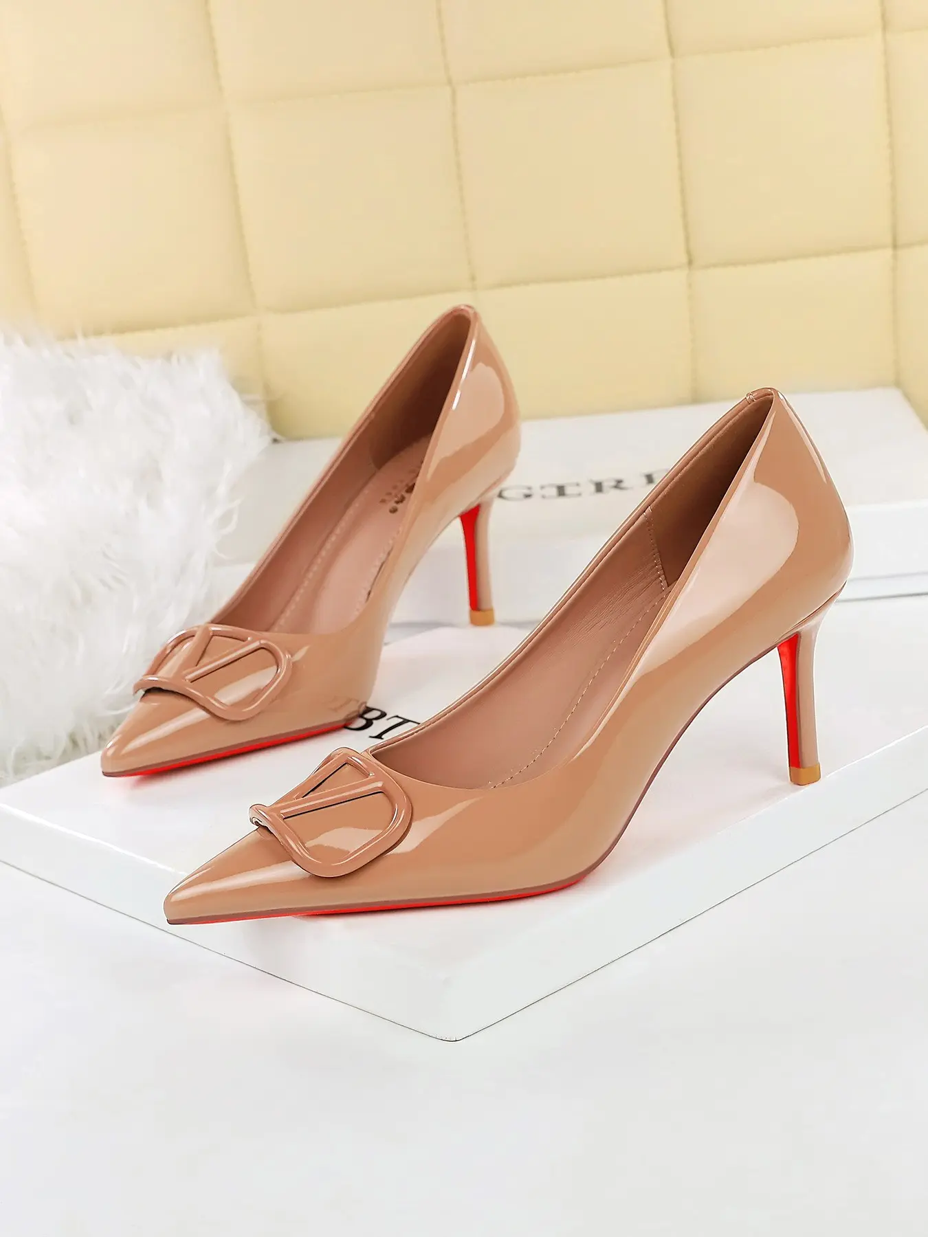 Shiny Glossy Patent Leather High Heels, Elegant Pointed Toe Stiletto, Comfortable Cushioned Insole, Perfect for Office, Weddings, Dates