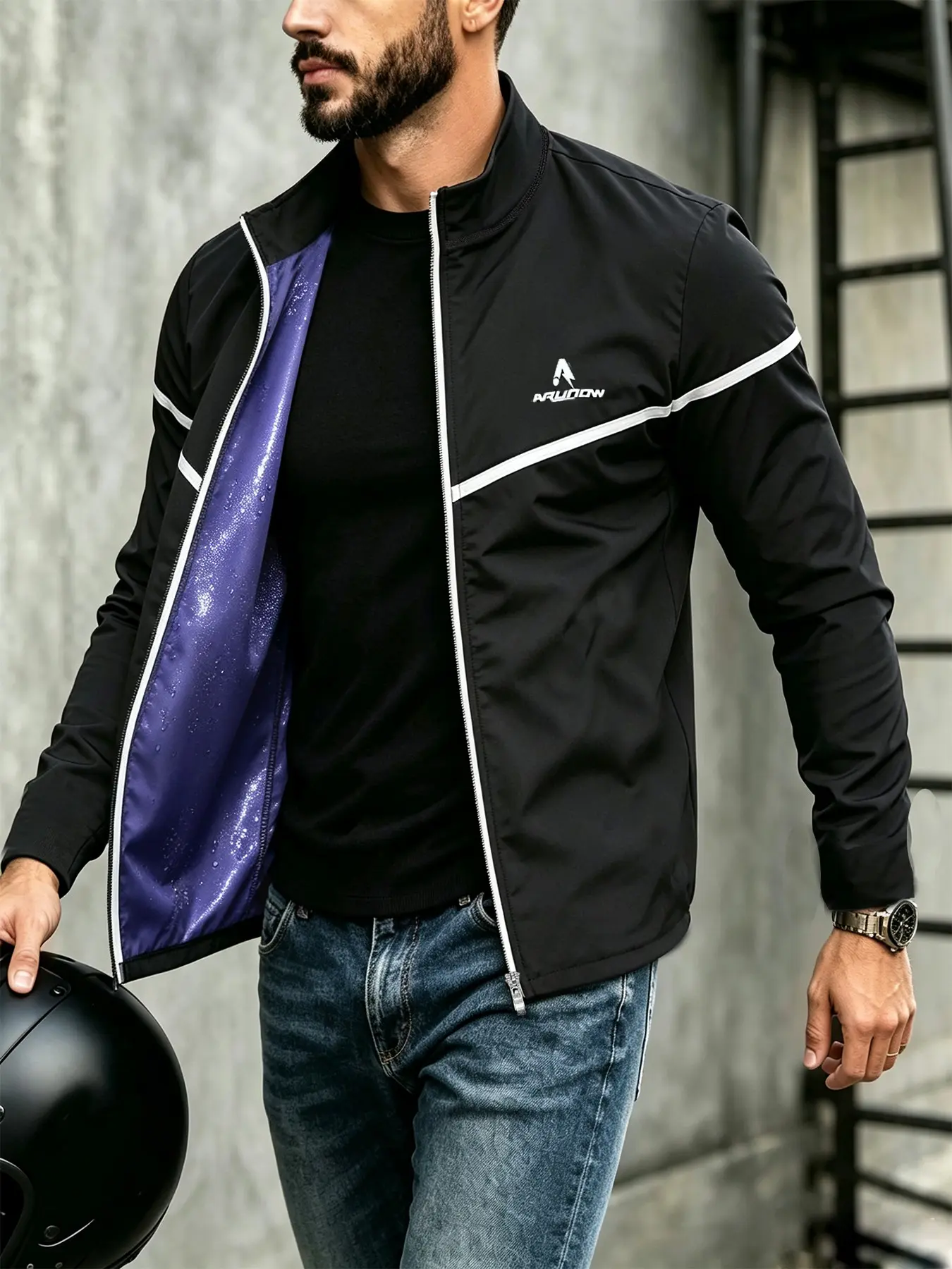 Men's Sauna Sweat Jacket, Zipper Long Sleeve Workout Top, Fitted Casual Fitness Trainer for Gym Training, Zippered Sports Jacket, All Seasons