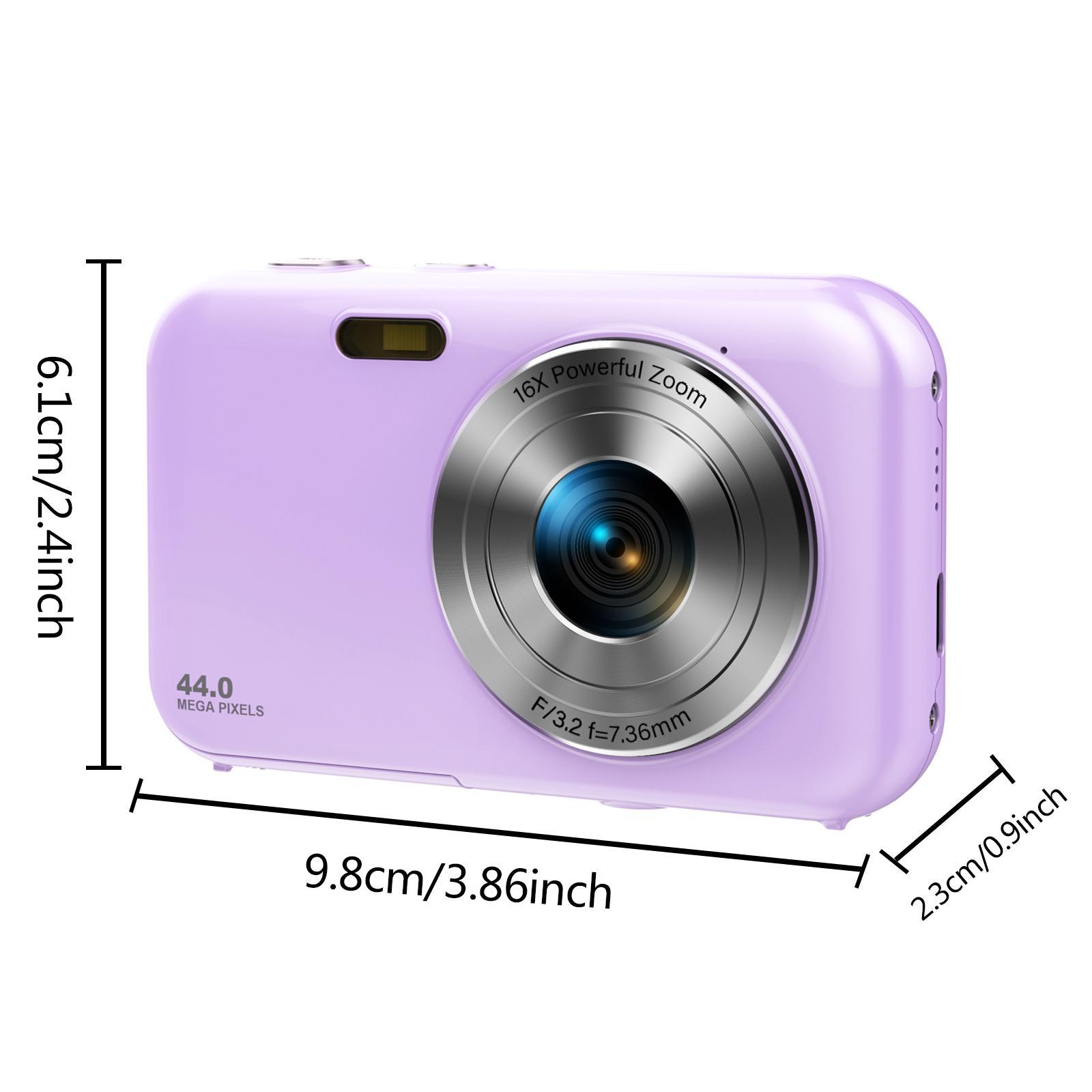 16X Optical Zoom Digital Cameras with 32GB Memory Card for Summer, 1080P＆44MP Video Photo Camera, Pink Portable Camera, Anti-shake Point & Shoot Camera Electronics, Digital Camera, Travel Accessories