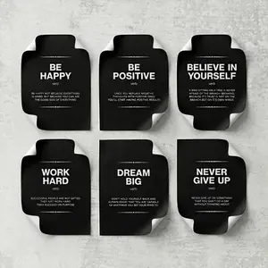 6Pcs/Set Unframed Motivational Quotes Canvas Poster, Positive Traits Wall Art, Inspirational Wall Art, Office Decor, Work Hard Dream Big Never Give Up, Wall Decor Pictures for Office, Living Room, Bedroom, Dining Room, Home And Office Decoration