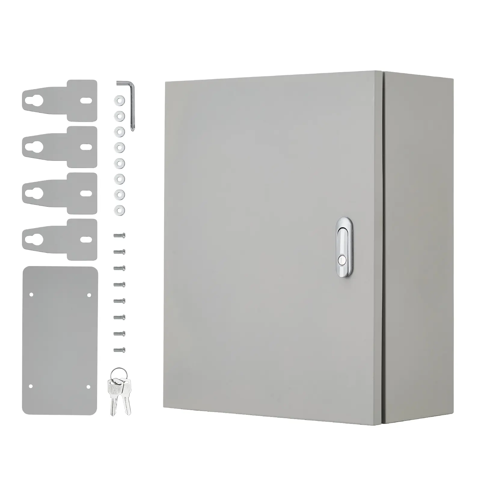 Garvee NEMA 4X Steel Outdoor Electrical Box – Lockable IP67 Waterproof & Dustproof Wall-Mounted Enclosure with Mounting Plate & 2 Keys, Heavy Duty Junction Box for Panels and Meter Boxes