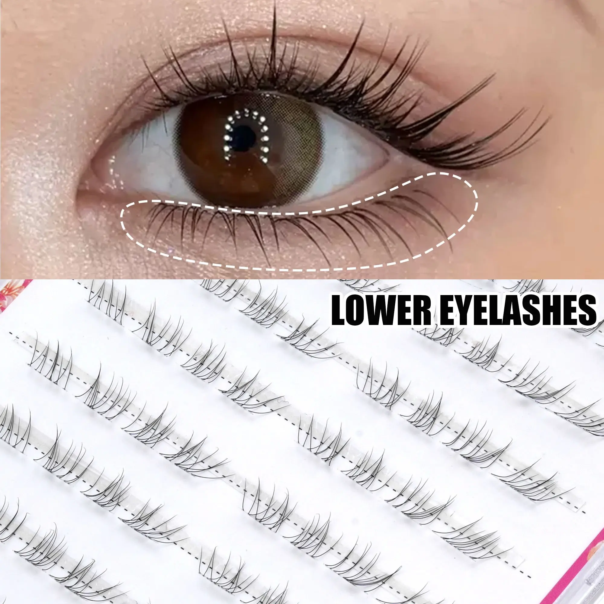 80pcs Soft Lightweight Lower Lashes, Segmented Natural, Easy to Wear, Suitable for Beginners, Comfortable for All Occasions, Fake Eyelash