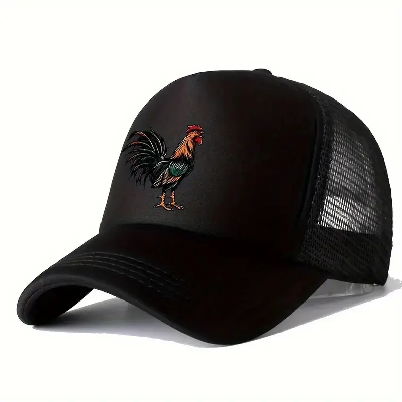 2026 Cool Hippie Curved Brim Baseball Cap Rooster Breathable Mesh Trucker Hat mucent Hat