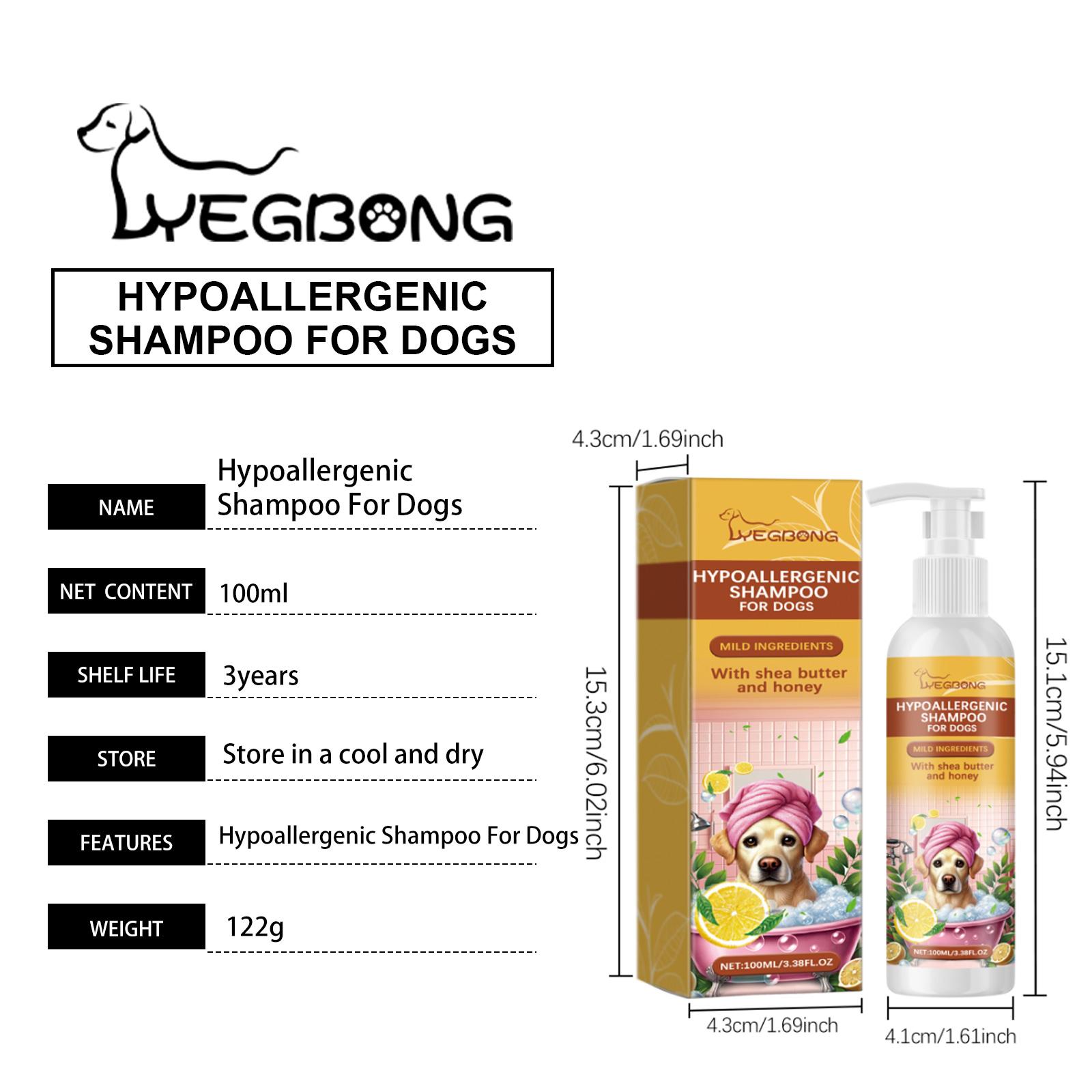 Yegbong Shampoo For Dogs Gentle Cleansing Shampoo For Dog Hair Moist, Smooth And Tangle-Free