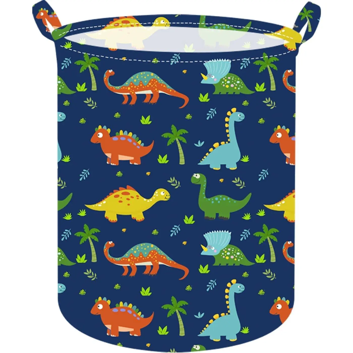 Collapsible Kids Laundry Basket with Handles - Dinosaur Kids Theme Foldable Storage Bin, Clothes Hamper & Toy Organizer for Boys’ and Girls’ Bedroom Decor