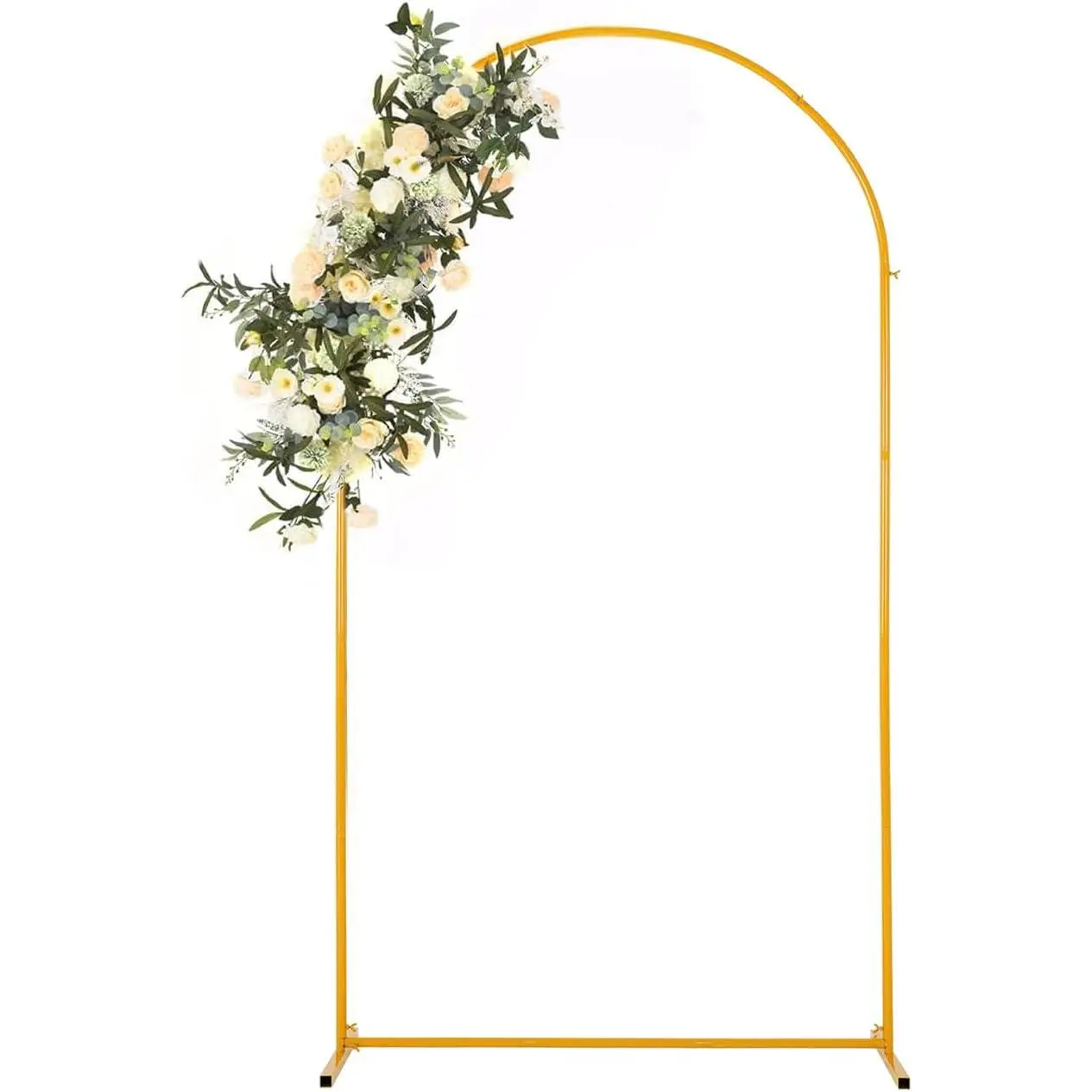7.2ft Metal Balloon Arch Backdrop Stand with White Cover & Steel Frame, Party Decor Props for Wedding, Gold Butterfly Party Kit