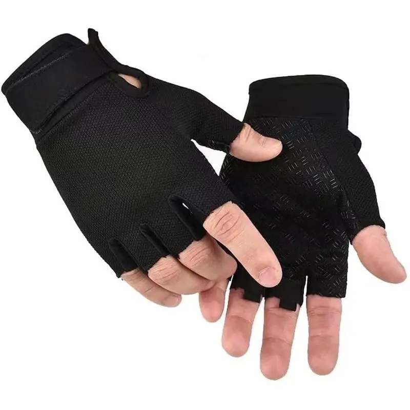 Men's Open Fingers Tactical Gloves - Adjustable, Lightweight Fitness Gloves with Tactical Grip Textures, Ideal for Biking, Outdoor Activities