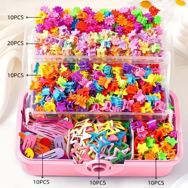 Girls All-in-One Hair Accessory Set | Viral 2026 Princess Toddler Kit, Mixed Side Barrettes Elastic Hair Scrunchies Pack, Soft Cute Kids Head Decor for Daily Outfit Dress Party Birthday Gift