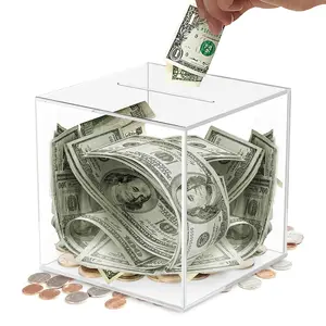Acrylic Money Box, 1 Count Clear Money Saving Box, Money Saving Box for Home Office, Acrylic Card Box for Weddings & Events