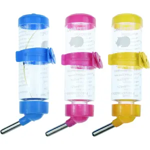 3 Pack 125 ml No-Drip Small Animals Water Dispenser Hanging Pet Water Bottle for Hamster Guinea Pigs Bunny Chinchillas Rabbit
