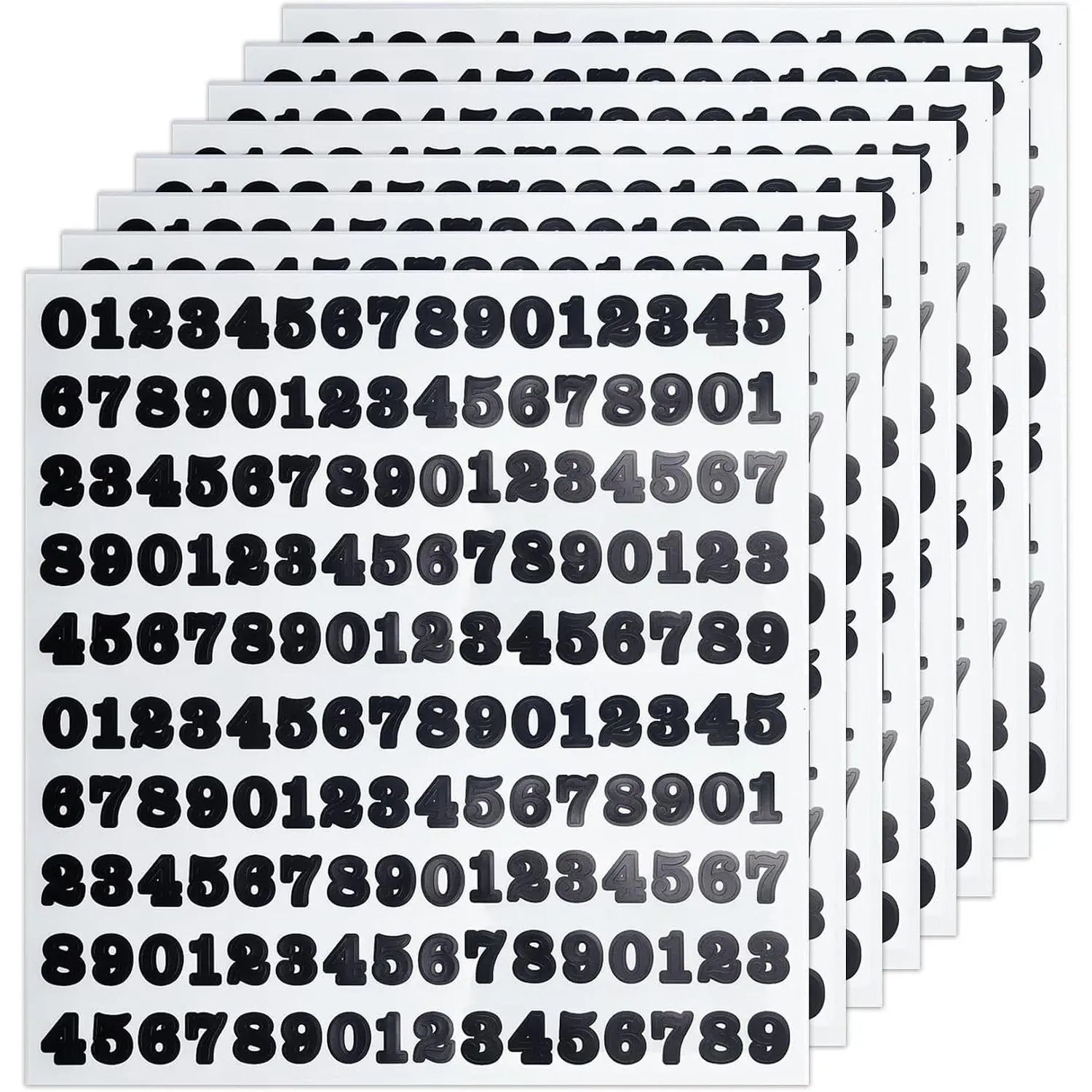 1/2 Inch Vinyl Number Stickers, 8 Sheets, Black Waterproof Numbers for Organizing Lockers, Signs, Notes, Storage & MoreGift