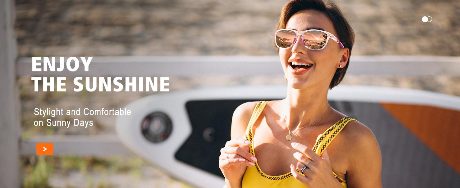 FOZONO Polarized Sports Sunglasses for Men Women, UV400 Protection Anti Glare Sun Glasses for Driving Running Cycling Fishing