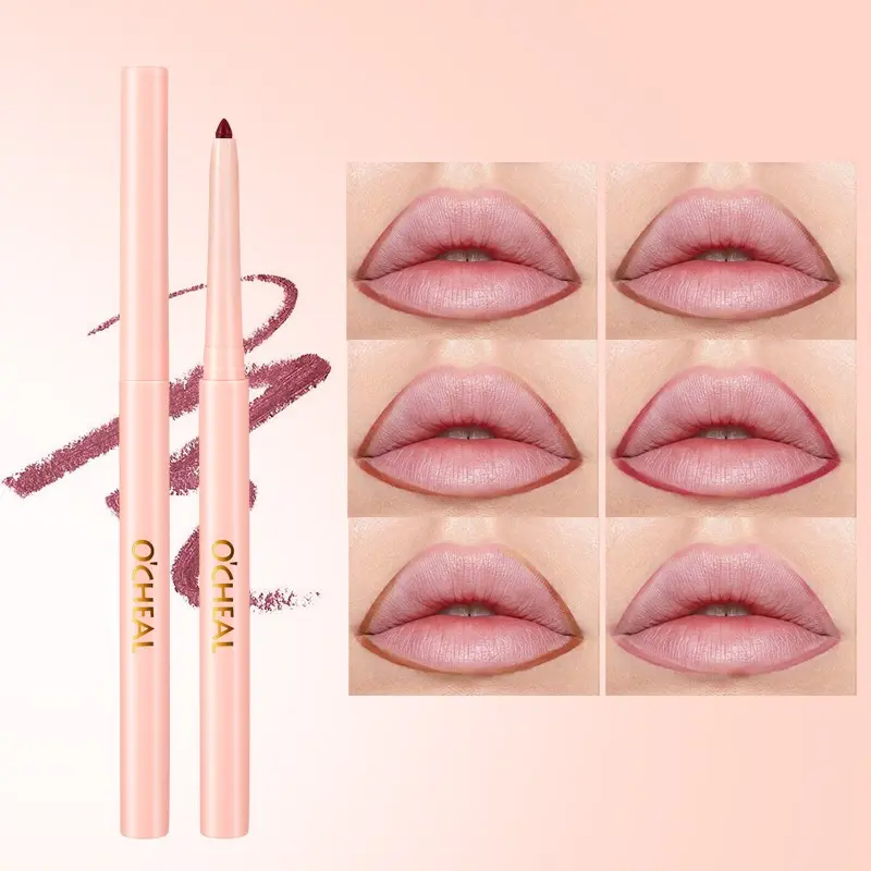 6-Color Liquid Lip Liner Pen, Long-Lasting Waterproof Sweatproof, Smudge-Proof Rich Color, Smooth Application, Suitable for All Skin Types
