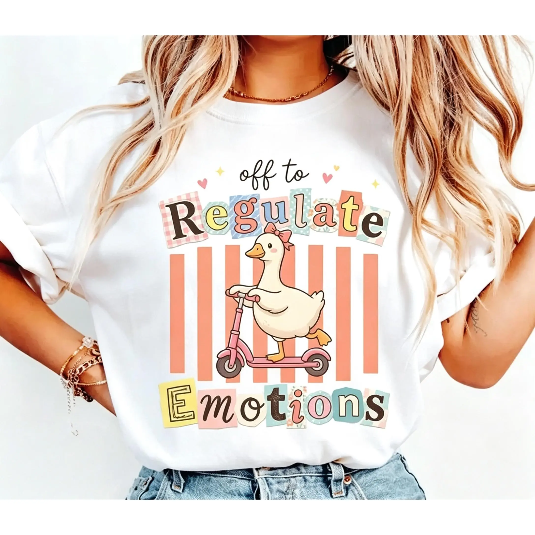 Off to Regulate Emotions T-Shirt, Goose Mental Health Awareness Shirt, Gift for Teacher, School Counselor Gift, Trending 4th of July Day Tee, Casual Outfit, Comfortable Menswear & Womenswear Top, Perfect Gift For Men and Women