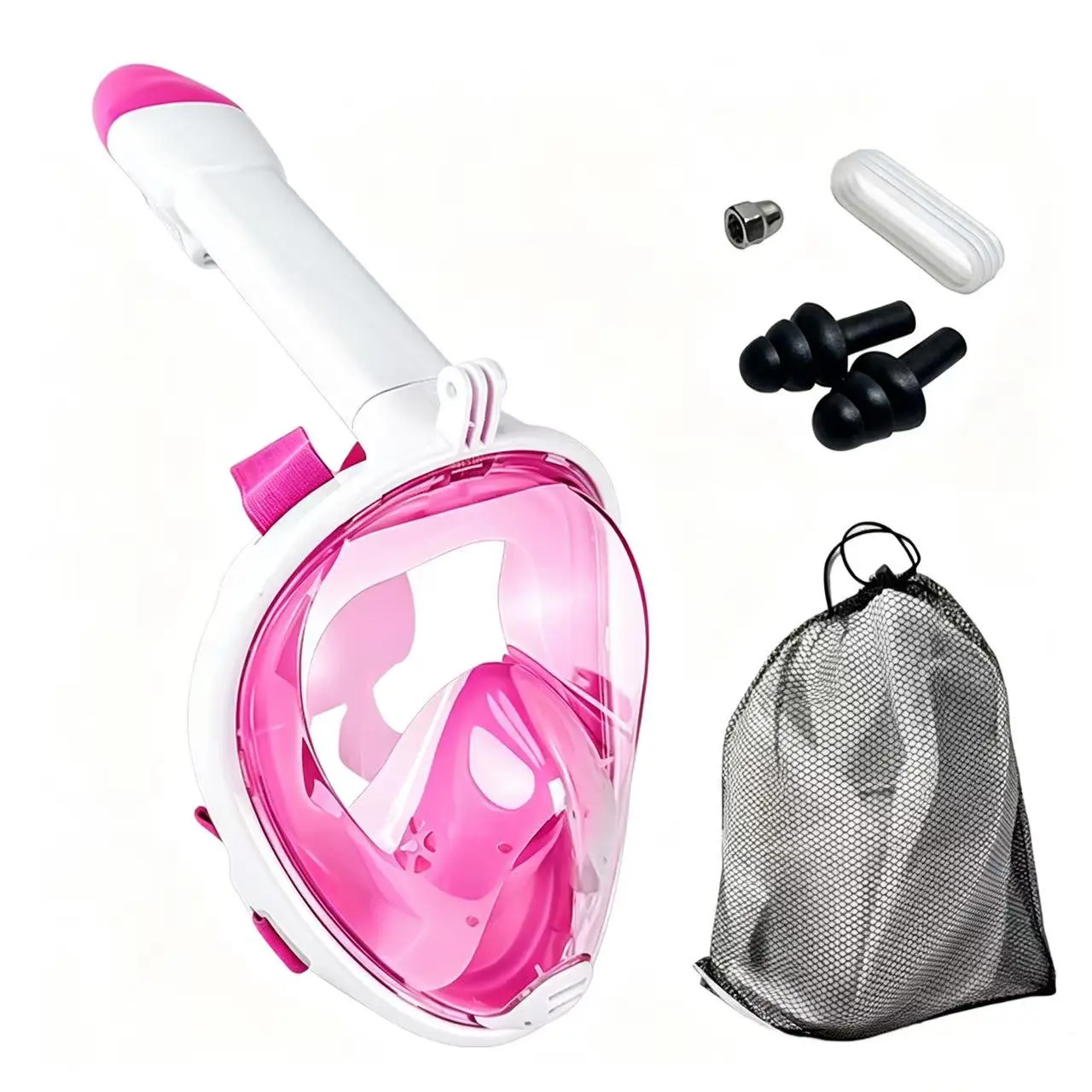 New full-dry snorkeling full-face mask, swimming and diving goggles, 180-degree panoramic anti-fog and anti-leak diving mask, with top dry system and detachable camera mount, suitable for adults and children, Diving Gear