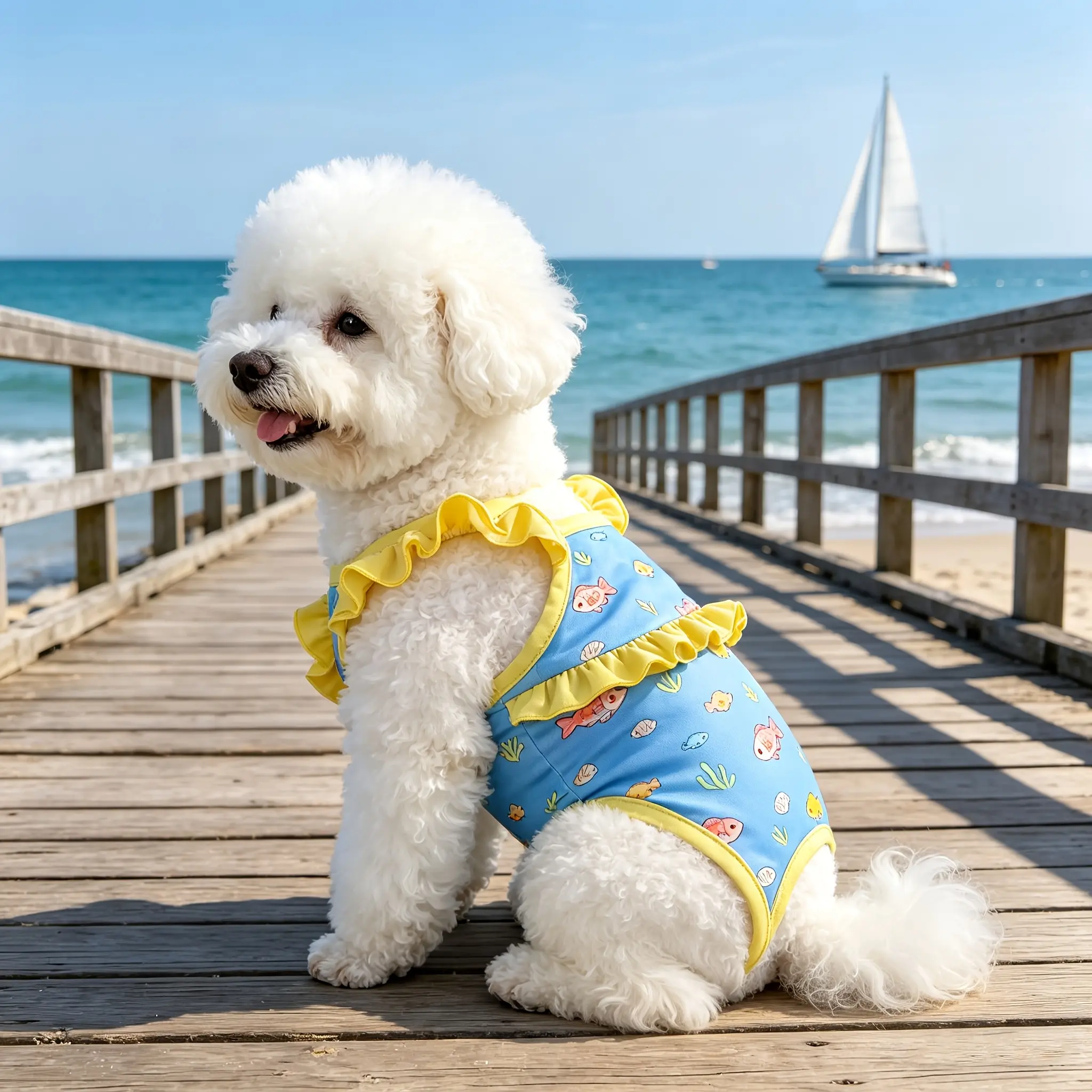 A Cute, Breathable, Stretchy, and Comfortable Dog and Cat Transformational 1pc Halter Bikini Vest Swimsuit, Suitable for Spring and Summer Beach Vacations, Pool Parties