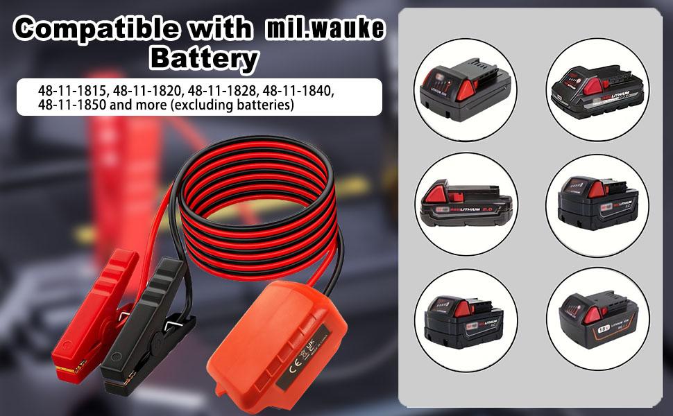 Portable Car Power Starter Jumper Cables forDeWalt 18V/20V DCB Battery Starters - 1, 59 GalGas &1, 32 Gal Diesel Engines, One-Touch Start,Durable Copper Construction, Compatible withSedans & SUVs, No Battery Needed, WithoutBattery