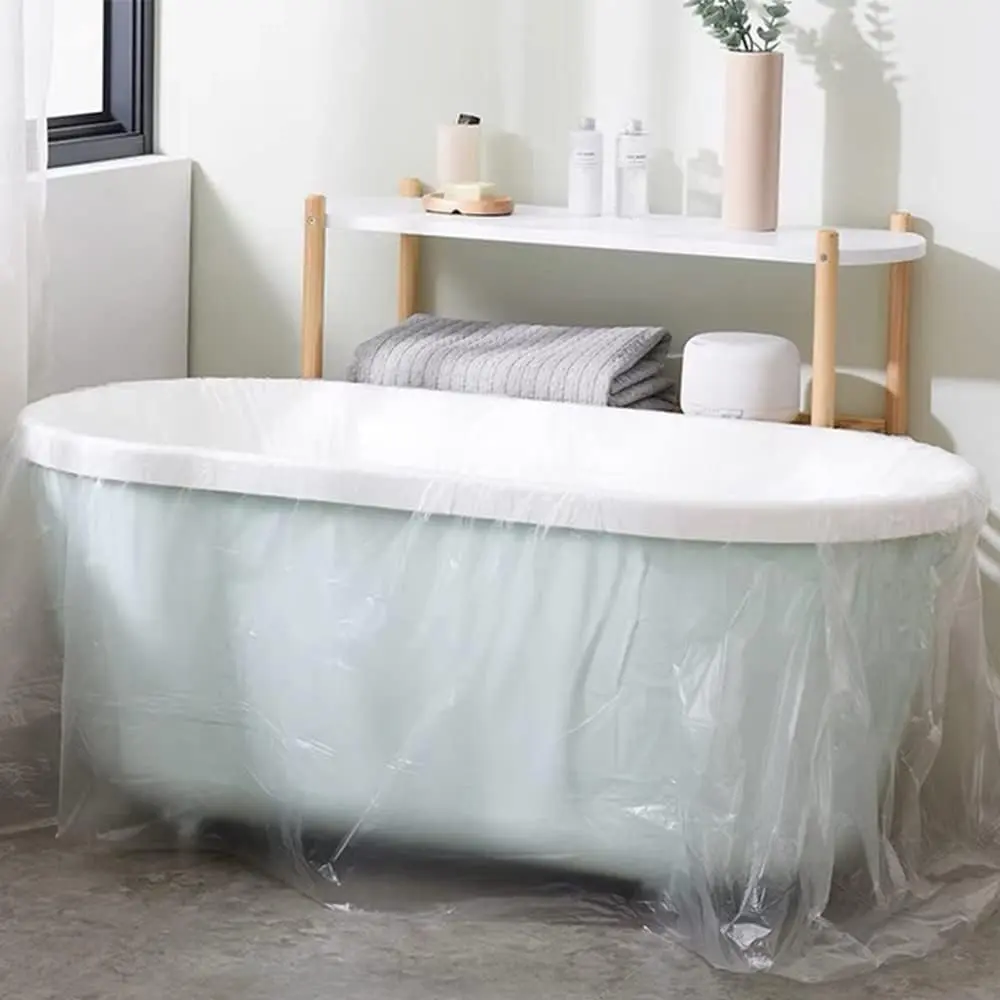 10 count Bath tub Liner (90x47) Disposable Covers Liner Bag | Disposable Covers Liner Bag for Travel and Household, Portable Bath tub Plastic Bag