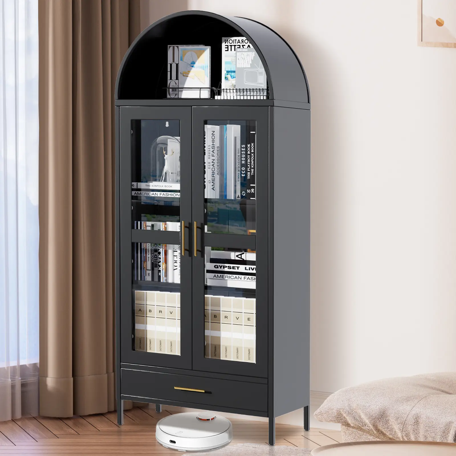 73 Inch Tall Storage Cabinet with Doors, 4 Adjustable Shelves and Leveling Feet, Heavy Duty Locking Metal Cabinet for Garage, Pantry, Bedroom, Office, Shop & Craft Room