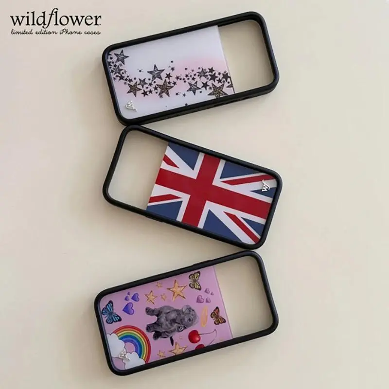 Katie Fang Wildflower Puppy Love Phone Case - Smartphone, Cellphone, Handheld Devices Protection Cover for iPhone 17, 16, 15, 14, 13, 12 Pro Max Plus with Star, Leopard, Union Flag Designs, Casing