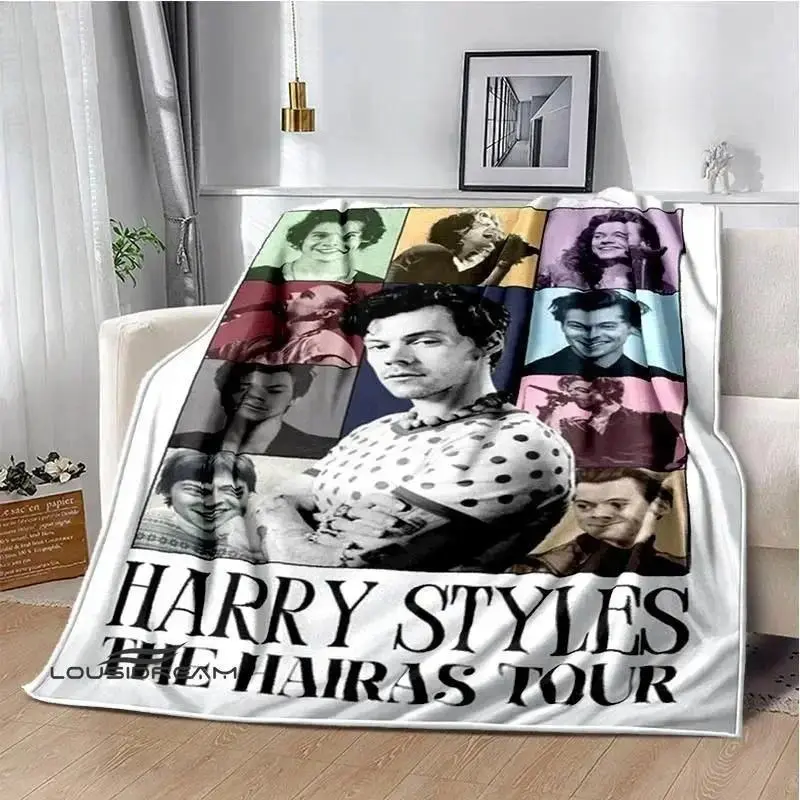 Harry Styles Singer Printed Flannel Blanket, Soft Warm Picnic Throw Blanket for Bed Sofa, Cozy Comfortable Blanket for Bedding, Travel, Bedroom Decor, Birthday Christmas Gift for Music Fans
